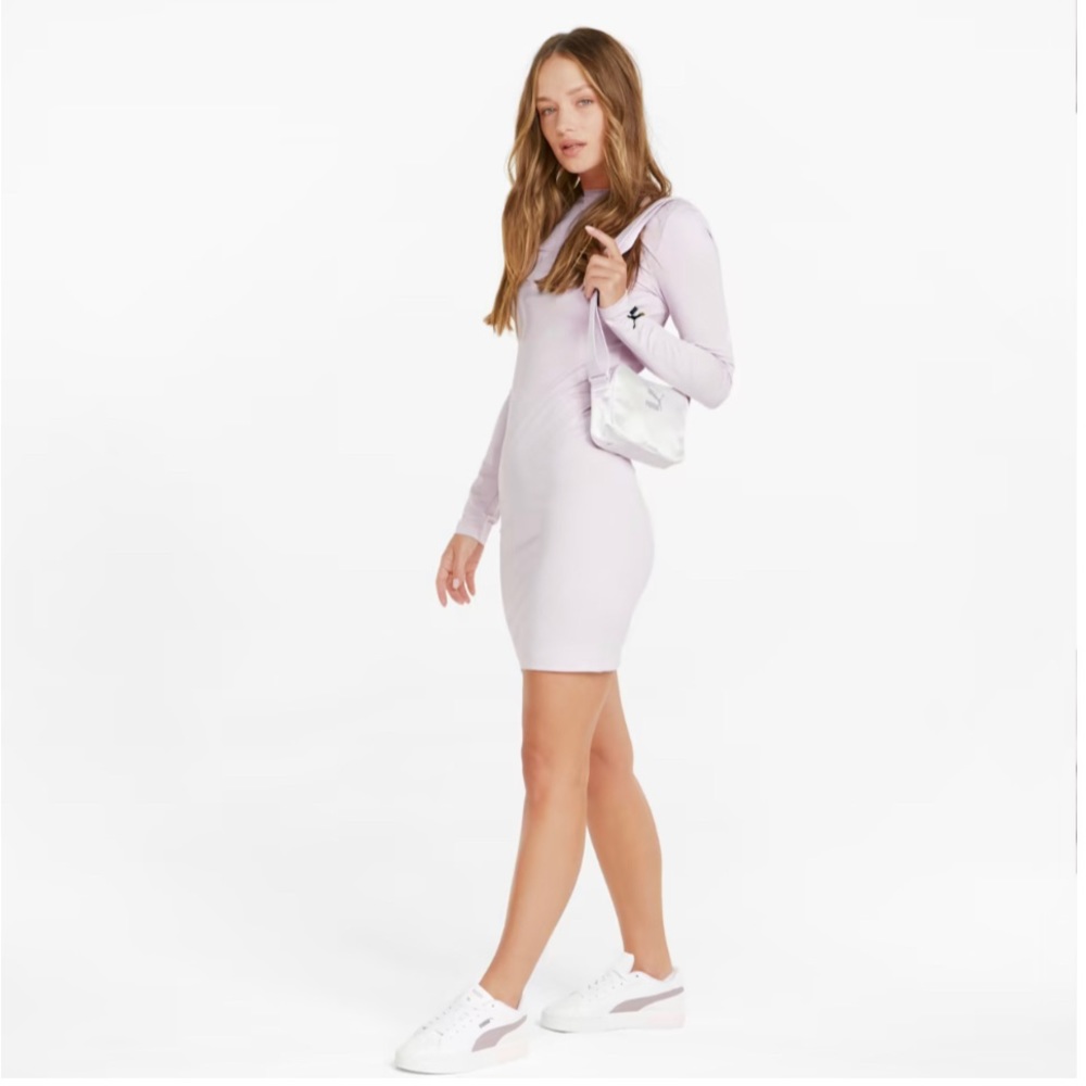 PUMA || Crystal G. Lavender Open-Back Bodycon Dress. Sz. M